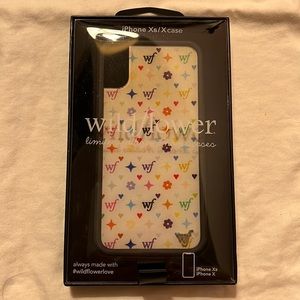 Wildflower white case with rainbow monogram